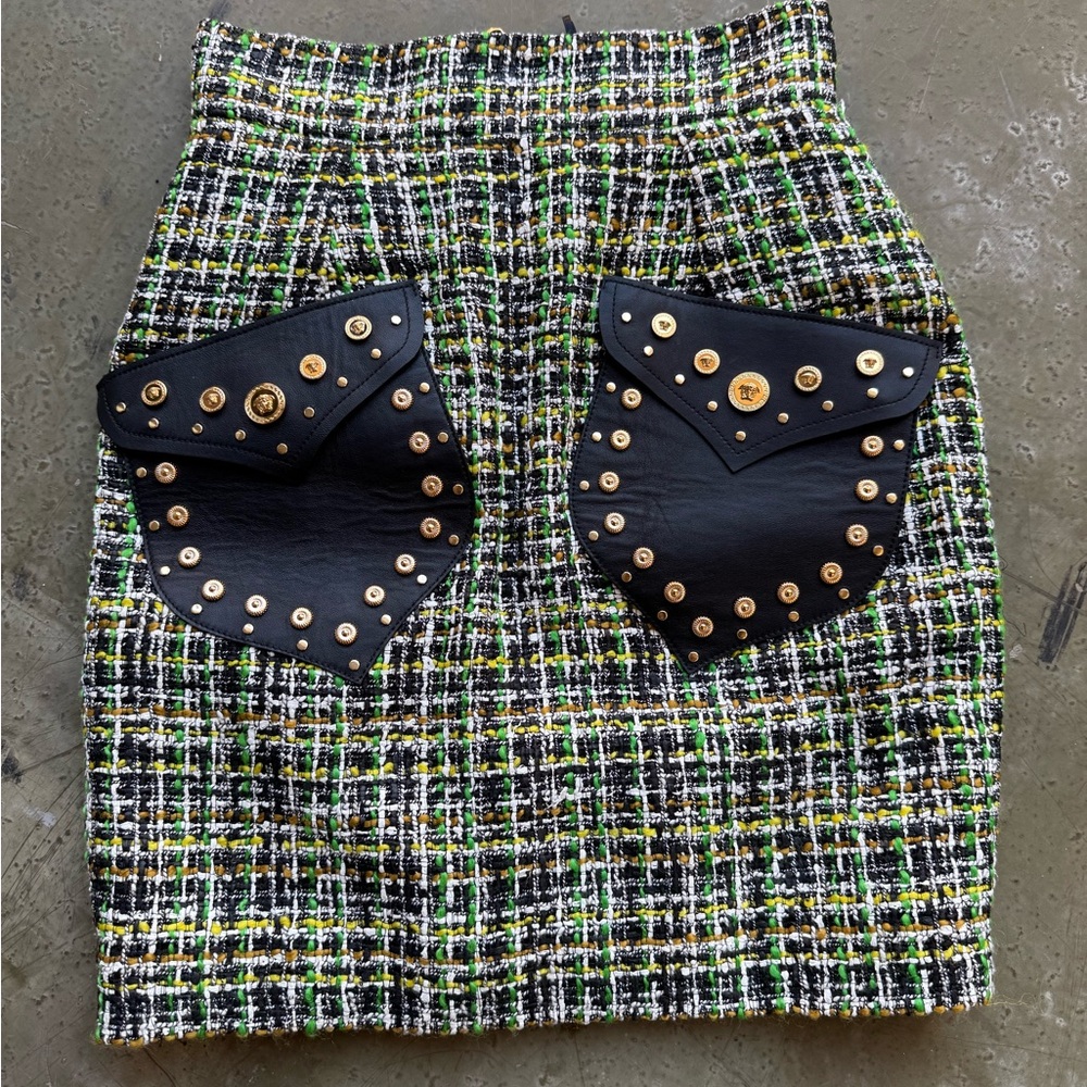 NEW WITH TAG Authentic Versace Wool Cotton Skirt